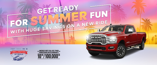 Get ready for Summer fun with huge savings on a new ride at Tallahassee CDJR