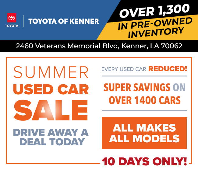 Toyota of Kenner - Used Car sales event - Everything must go