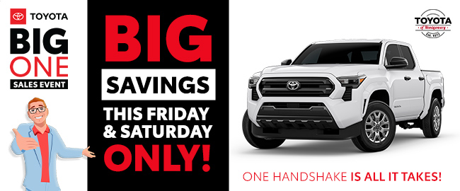 Big One Sales Event, one handshake is all it takes