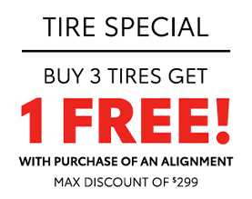 Tire Special - Buy 3 tries get 1 free offer