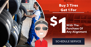 Buy 3 tires get 1 for $1