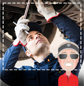 Mechanic working on Brakes