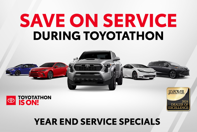 Save on service during Toyotathon- year end service specials