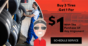 Buy 3 tires get 1 for $1