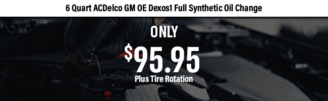6 Quart ACDelco GM OE Dexos1 Full Synthetic Oil Change Plus Tire Rotation offer