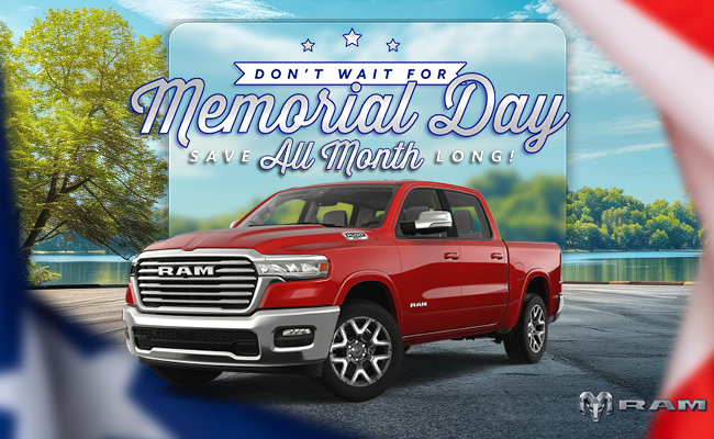 Memorial Day saving this month at Vaden CDJR Brunswick