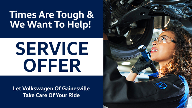 Time are tough and we want to help - Service Offer - Let Volkswagen of Gainesville take care of your ride