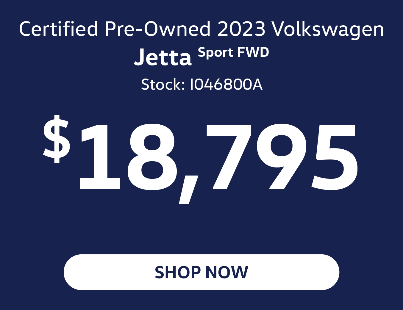 Certified Pre-Owned 2023 Volkswagen Jetta offer