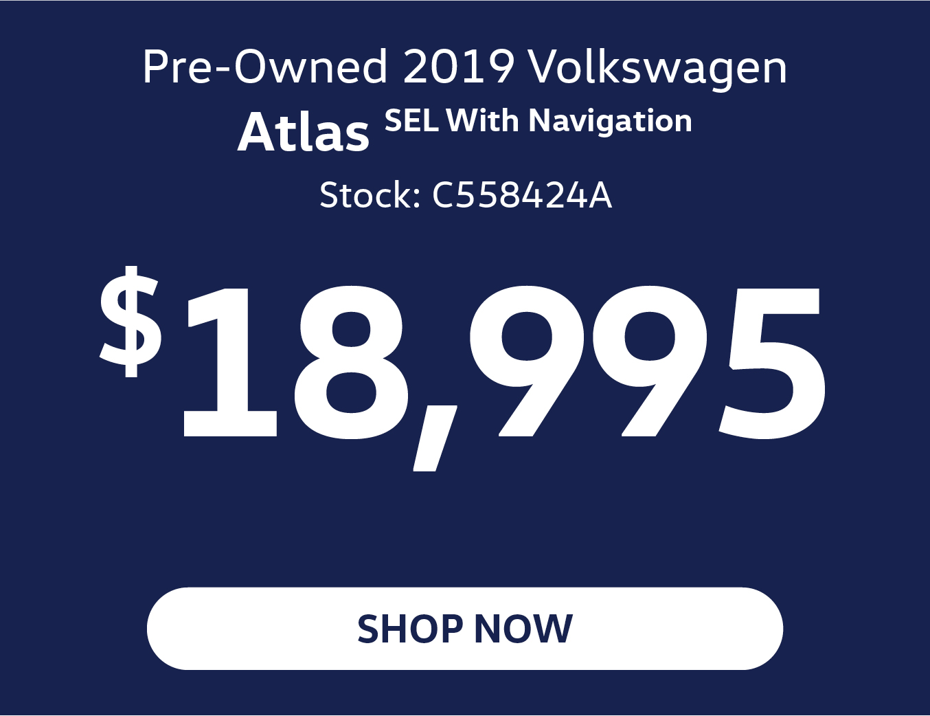 Pre-Owned 2019 Volkswagen Atlas offer