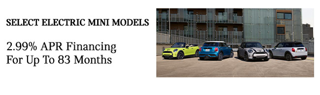 2.9% apr financing for up to 83 months on select electric MINI