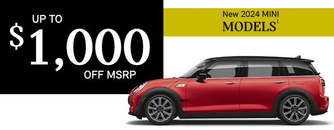 up to $1000 off msrp on new MINI models