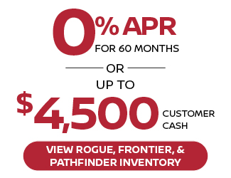 2026 Nissan Rogue, Frontier, and Pathfinder offer