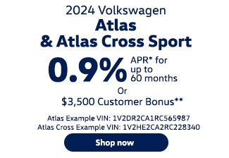 Volkswagen Atlas & Atlas Cross Sport special offer