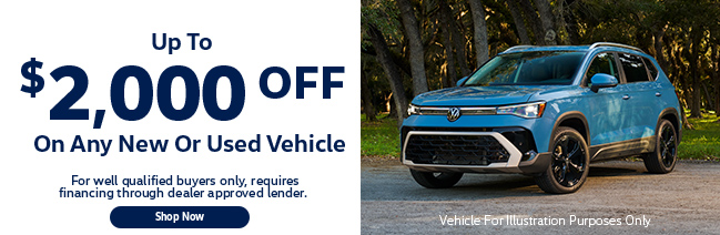 Up to $2000 off on any new or used vehicle offer