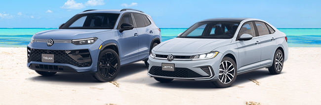 lineup of Volkswagen pre-owned cars