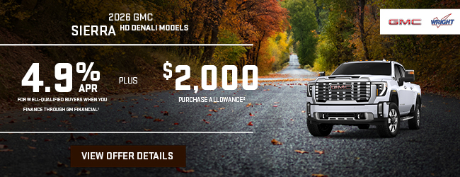 2026	GMC	SIERRA	HD	DENALI MODELS offer