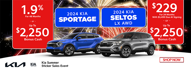 2024 Kia Sportage and 2024 Kia Seltos LX AWD offer