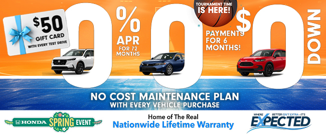 No cost maintenance plan with every vehicle purchase