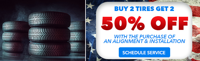 Buy 2 tires get 2 50% off Special