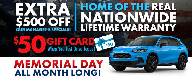 Home of the real nationwide lifetime warranty at Westshore Honda