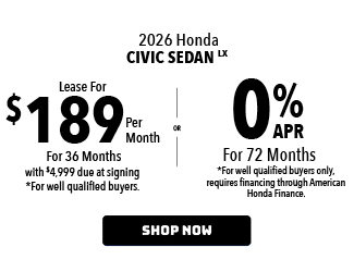 2026 Honda Civic Sedan LX offer