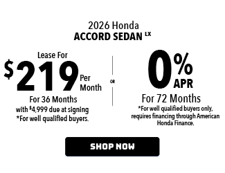 2026 Honda Accord Sedan LX offer
