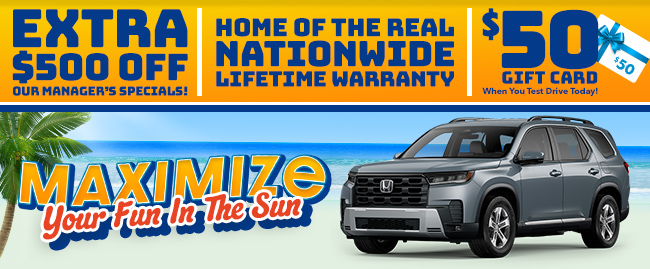 Home of the real nationwide lifetime warranty at Westshore Honda