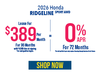 2026 Honda Ridgeline Sport AWD offer