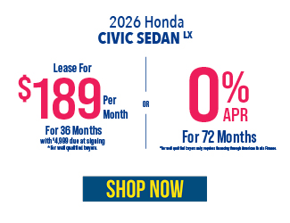 2026 Honda Civic Sedan LX offer