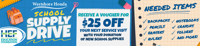 School supply drive for savings of $25.oo
