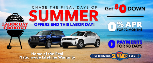 Chase the final days of summer at Westshore Honda
