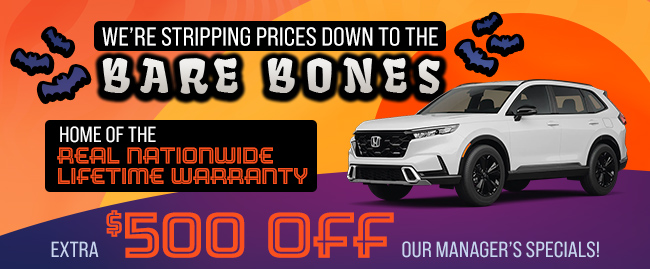 Extra $5000 Off our Manager's Specials $50 when you test drive at Westshore Honda's Pre-Owned Summer Savings Spree Home of the Lifetime Warranty