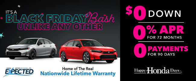 It is a black friday blast at Westshore Honda