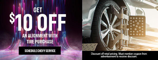 10 Off Alignment with Tire Purchase offer