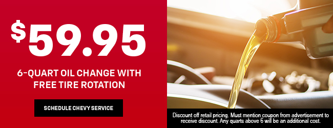 6 quart oil change special offer Service offer on oil change 