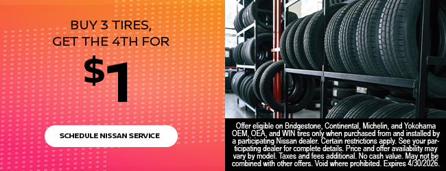 Buy 3 Tires, Get 1 Free offer