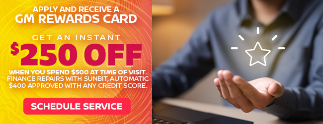 Apply and receive a GM rewards card get an instant $250 off offer