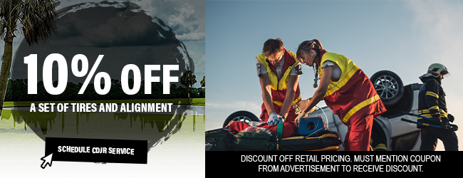 discount off set of tires and alignment