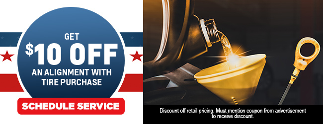 special price on oil change and tire rotation