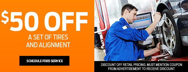 discount off alignment with purchase of 4 tires