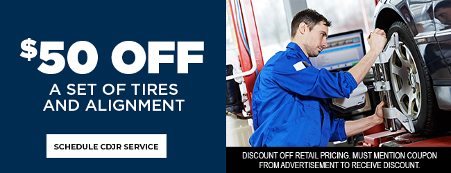 discount off alignment with purchase of 4 tires