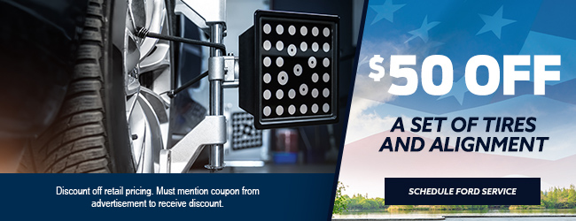 $50 off set of tires and alignment
