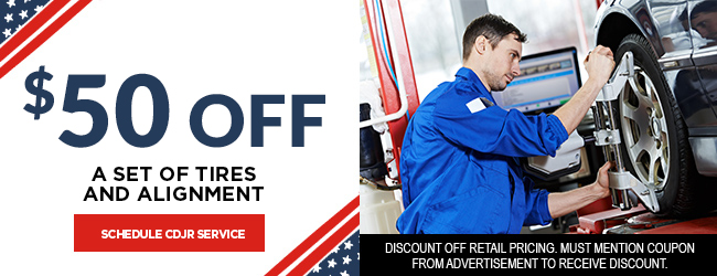 discount off alignment with purchase of 4 tires