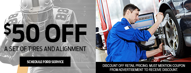 $50 off set of tires and alignment