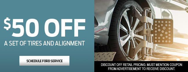 $50 off set of tires and alignment