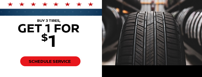 Buy 3 Tires, Get 1 For $1