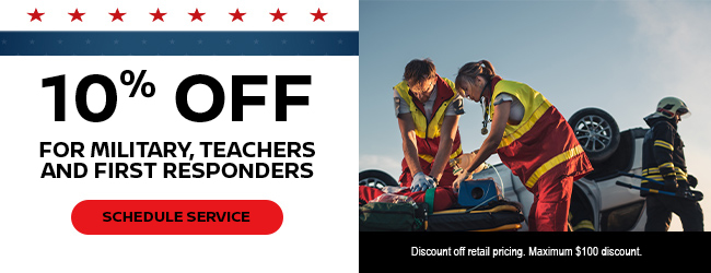10% Off For Military, First Responders, and Teachers