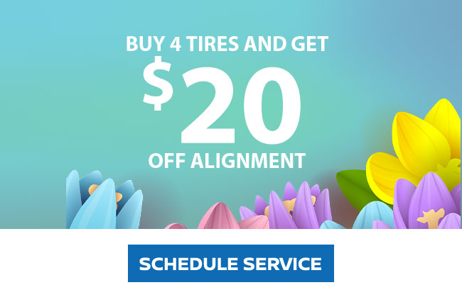 Buy 4 tires get 20 dollars off alignment