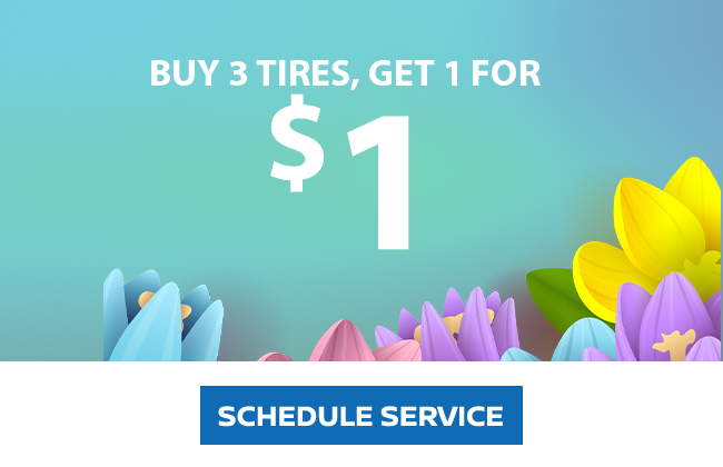 buy 3 tires, get 1 for a dollar