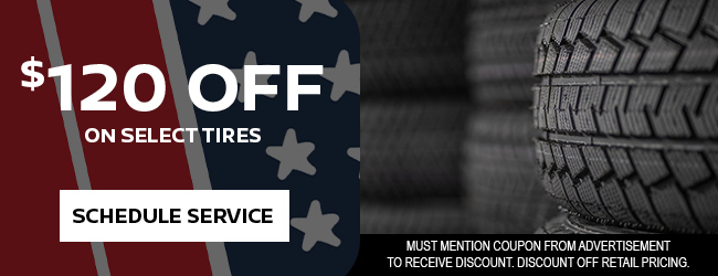 $120 off on select tires
